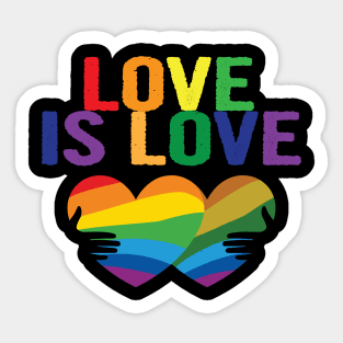 Love is love rainbow, gay lesbian pride Sticker